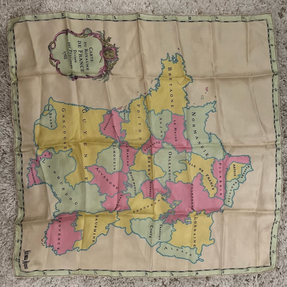 Very rare vintage Neiman Marcus France silk scarf